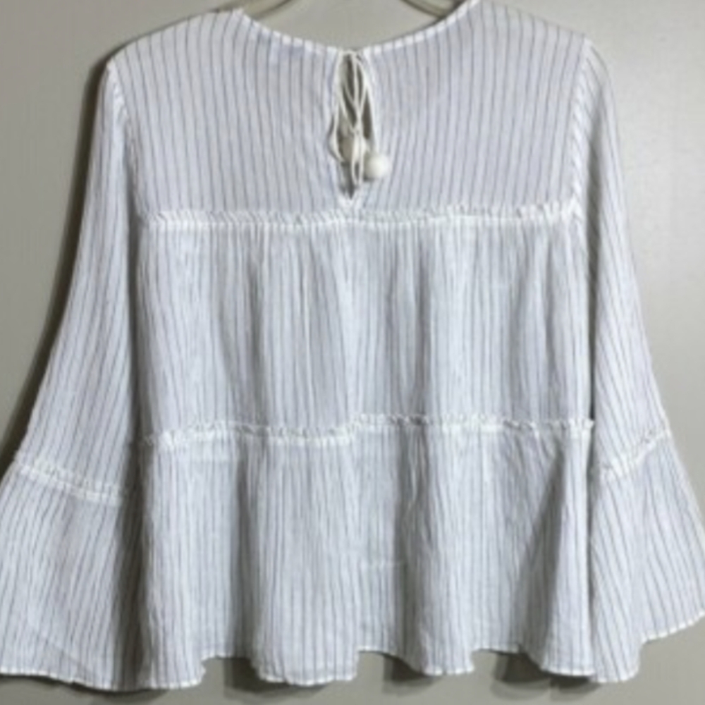 Madewell White Bell Sleeve Blouse